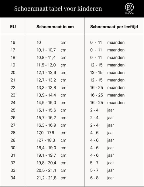 amerikaanse maat schoenmaten.